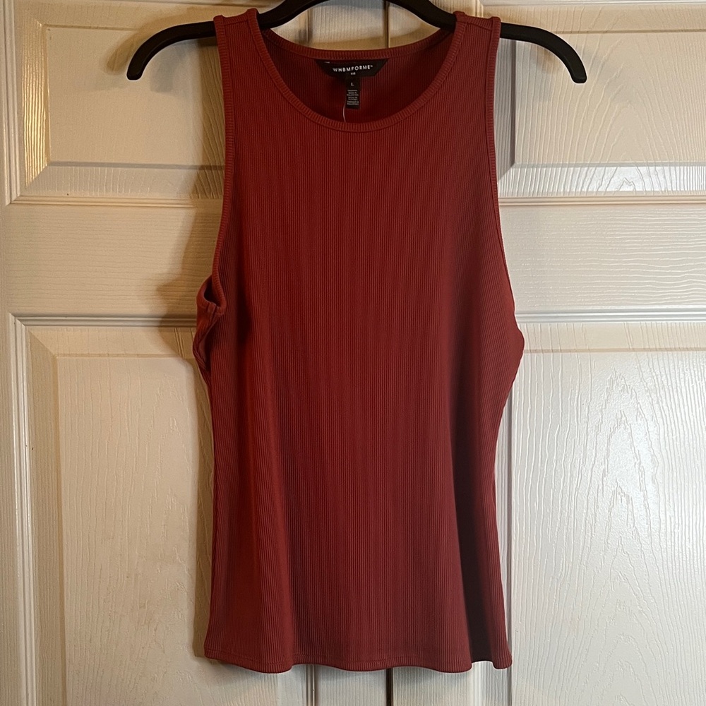 WHITEHOUSEBLACKMARKET Rust Ribbed Tank Top